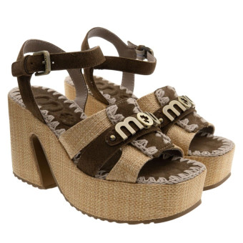 Sandalias rafia tacón y plataforma Mou MU.SW721004A