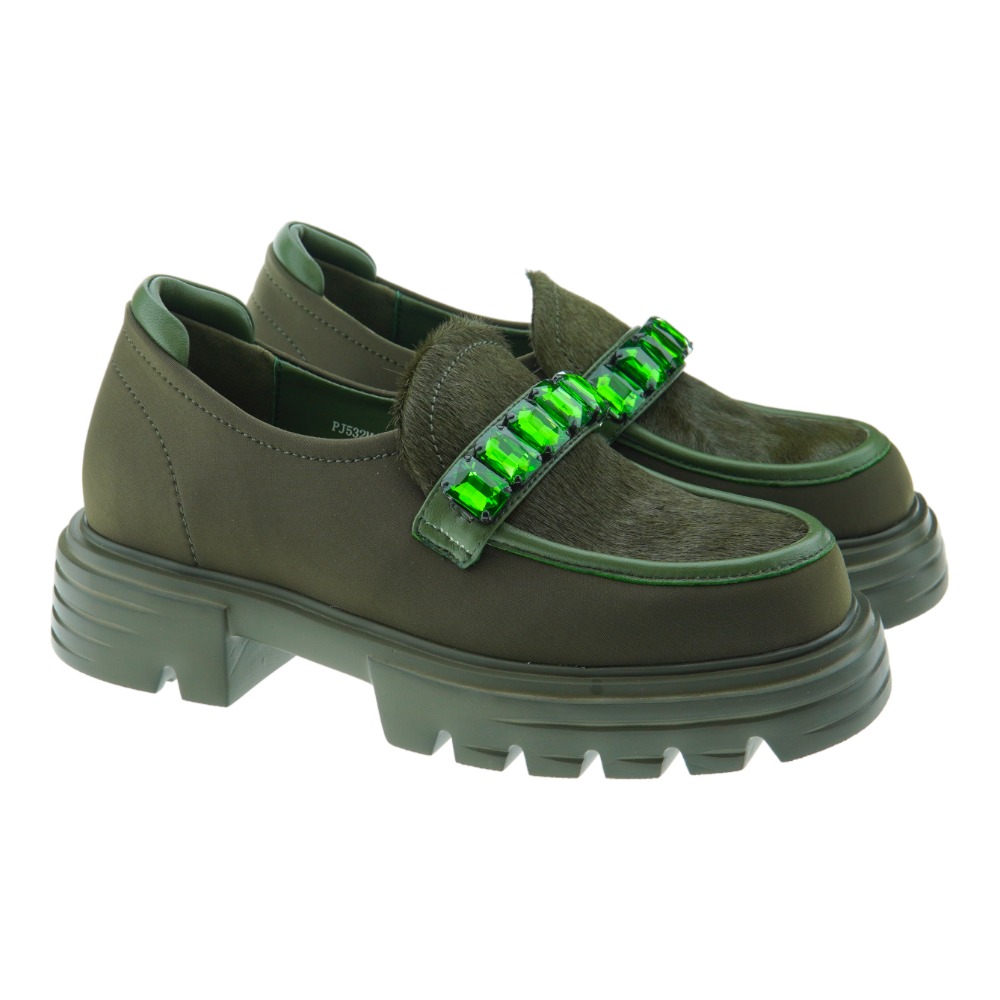 Mocasin piel mujer suela track cristales Jeannot PJ532