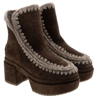 Botas Mou tacón y plataforma piel oveja Platform Bootie
