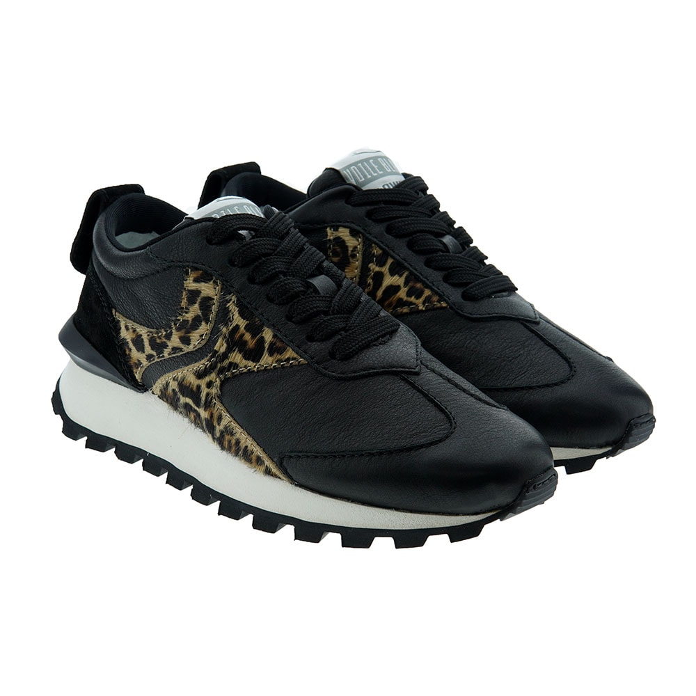 Sneakers mujer piel leopardo Voile Blanche Qwark Woman Calf