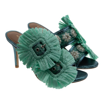 Sandalias rafia tacón Kurt Geiger Raffia Buckle Sandal