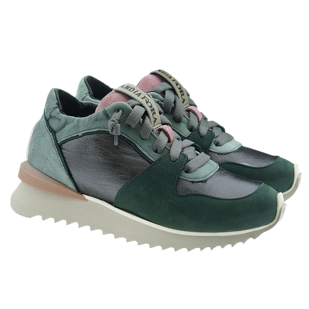 Zapato deportivo mujer cordones fijos piel Andia Fora Ruffle Ns
