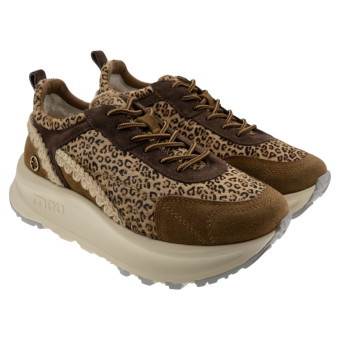 Zapatillas piel oveja estampado leopardo Mou Speed Esk