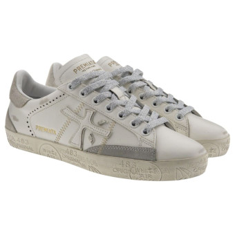 Sneakers mujer Premiata blancas y plateadas Stevend 7608