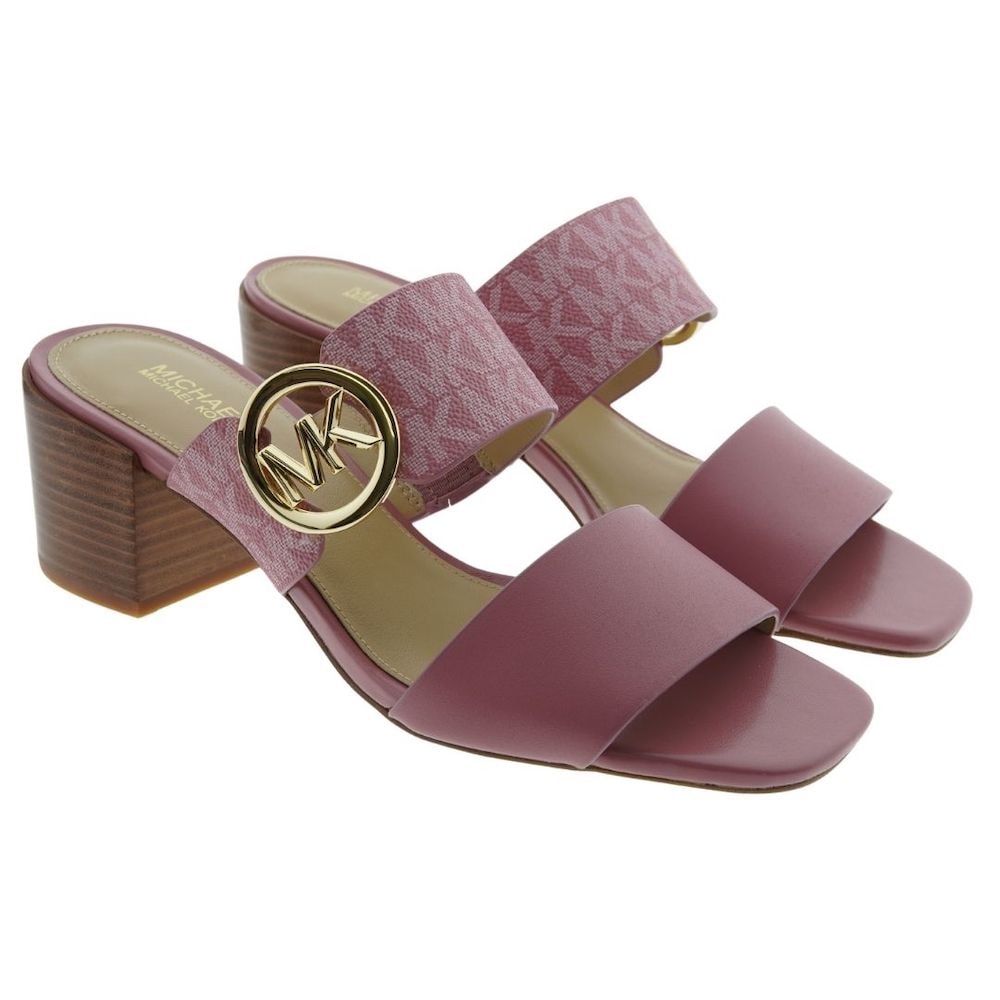 Sandalias tacón cuadrado logos Michael Kors Summer Mid