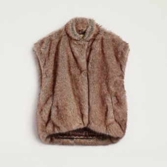 Chaleco pelo cuello redondo Momoni Talulah Coat