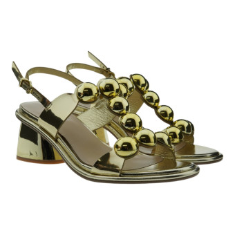 Sandalias Tacón Mujer Doradas Jeannot TJ566