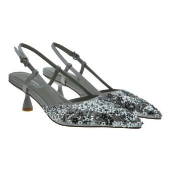 Zapato destalonado mujer flores metálicas Jeannot TJ628