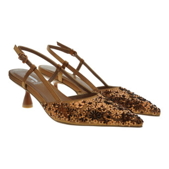Zapato destalonado flores metálicas mujer Jeannot TJ628