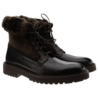 Botas piel marrón y pelo caballero Calce X2055