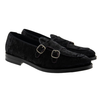 Zapatos hombre hebillas negros terciopelo Calce X2214