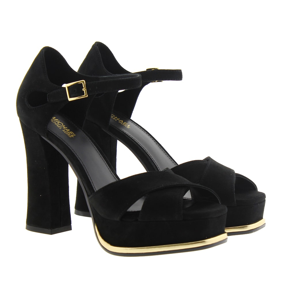 Sandalia negra tacón y plataforma Michael Kors Elana Platform