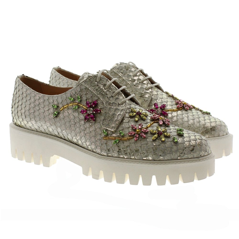Blucher piedras multicolor Pertini 181W14786D2 Gris