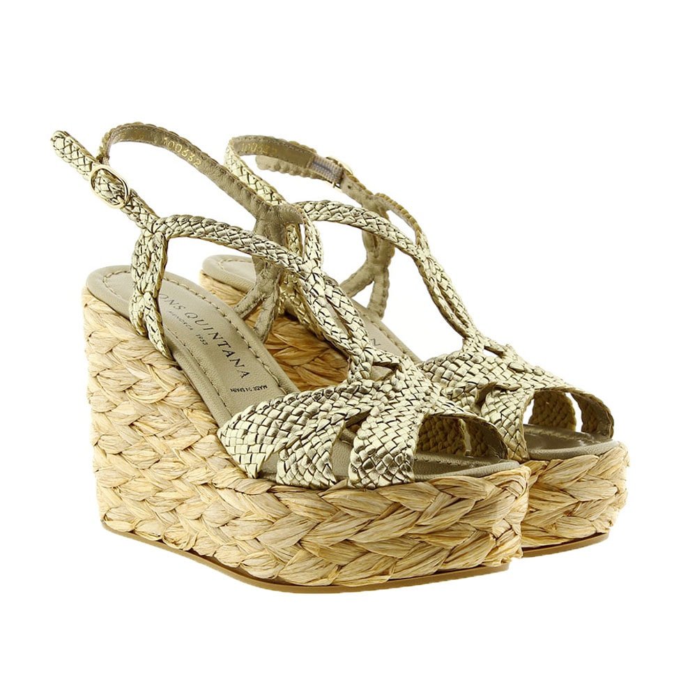 Sandalias trenzadas cuña y plataforma rafia Pons Quintana 8535.000