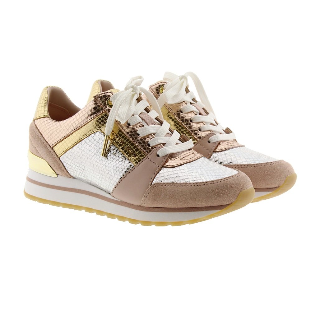 Sneakers metalizadas suela ancha Michael Kors Billie Trainer