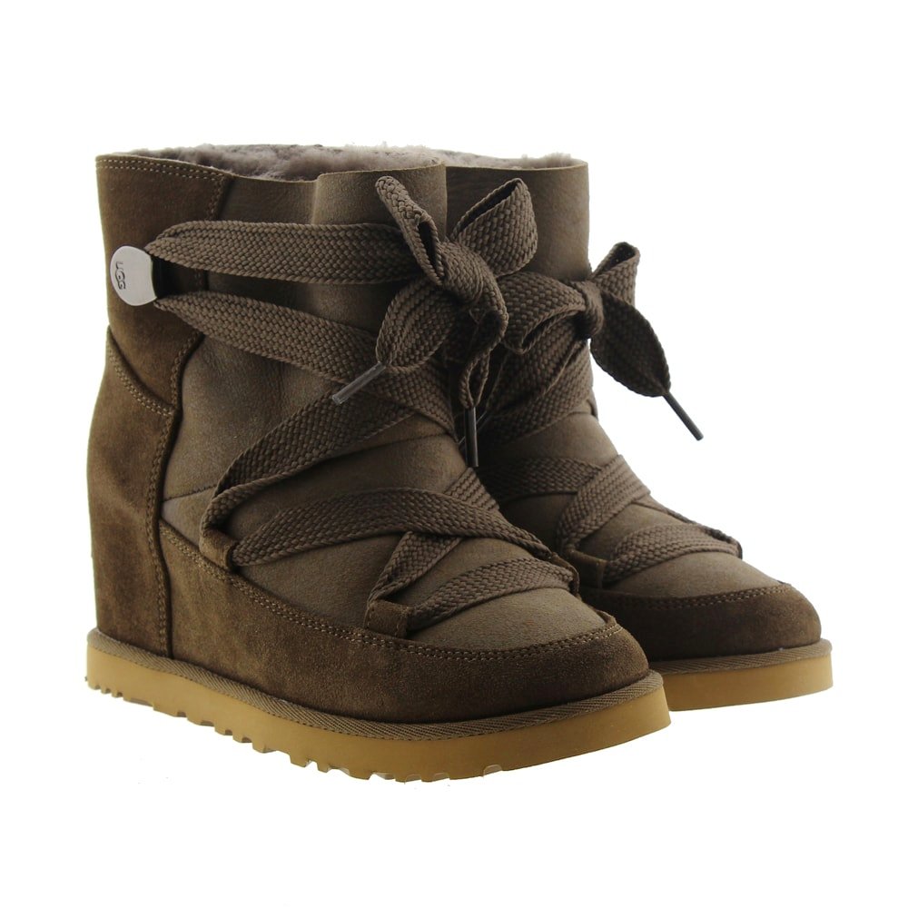 Botas cordero cuña y cordones Ugg W Femme Lace Up