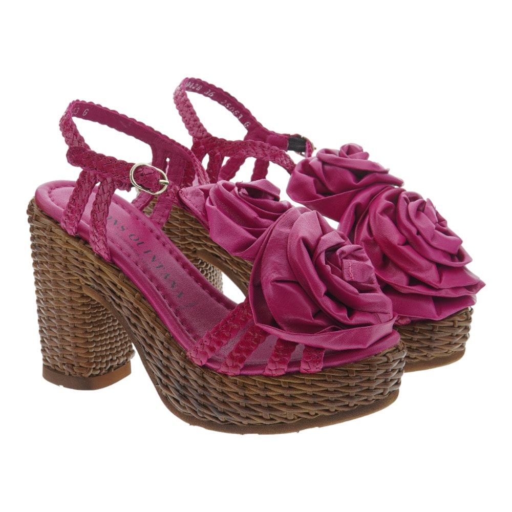 Sandalia tacón y plataforma adorno flor Pons Quintana 10428.000