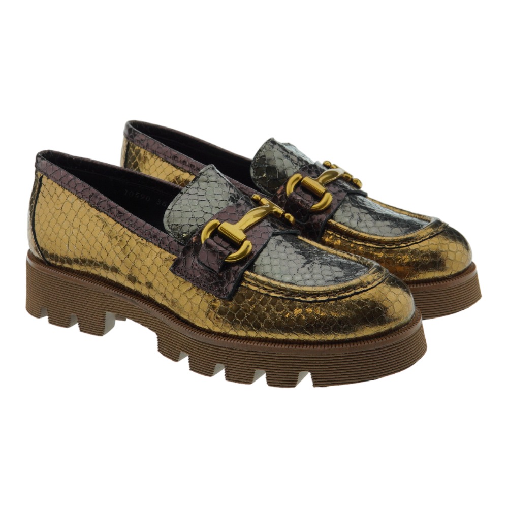 Mocasin metalizado suela ancha estribo Pons Quintana 10590.006