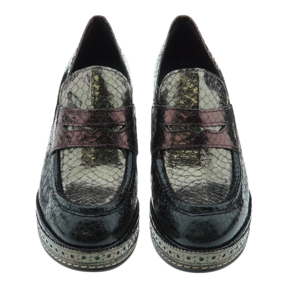 Mocasin piel metalizado tacon Pons Quintana 10621.006 foto 2