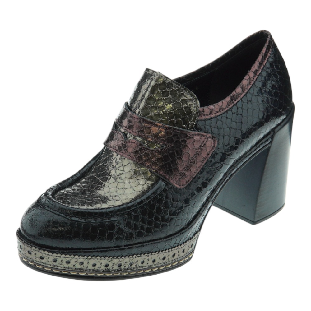 Mocasin piel metalizado tacon Pons Quintana 10621.006 foto 3