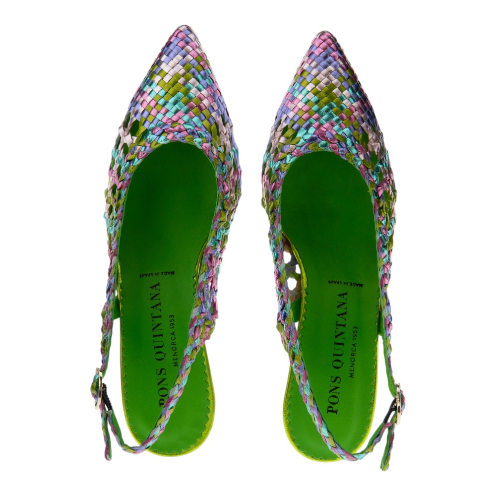 Zapato destalonado tacón mujer Pons Quintana | Trenzado multicolor y elegancia foto 2