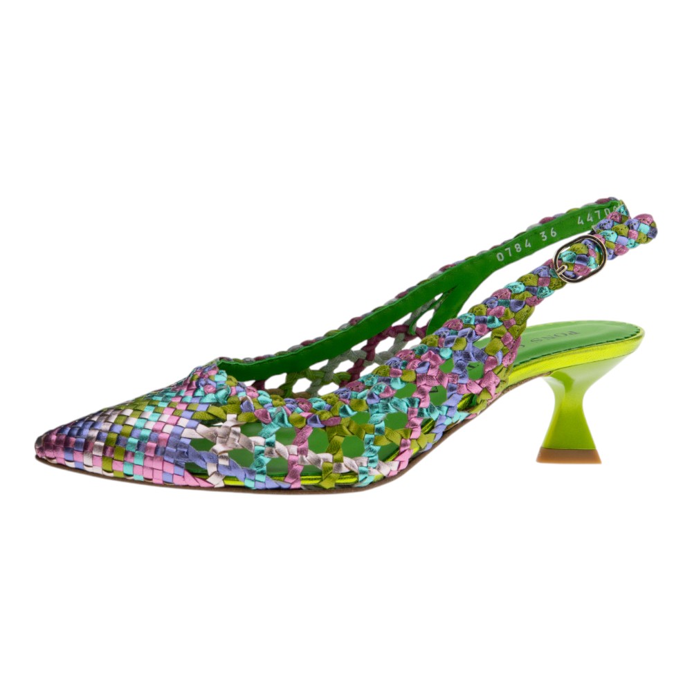 Zapato destalonado tacón mujer Pons Quintana | Trenzado multicolor y elegancia foto 3