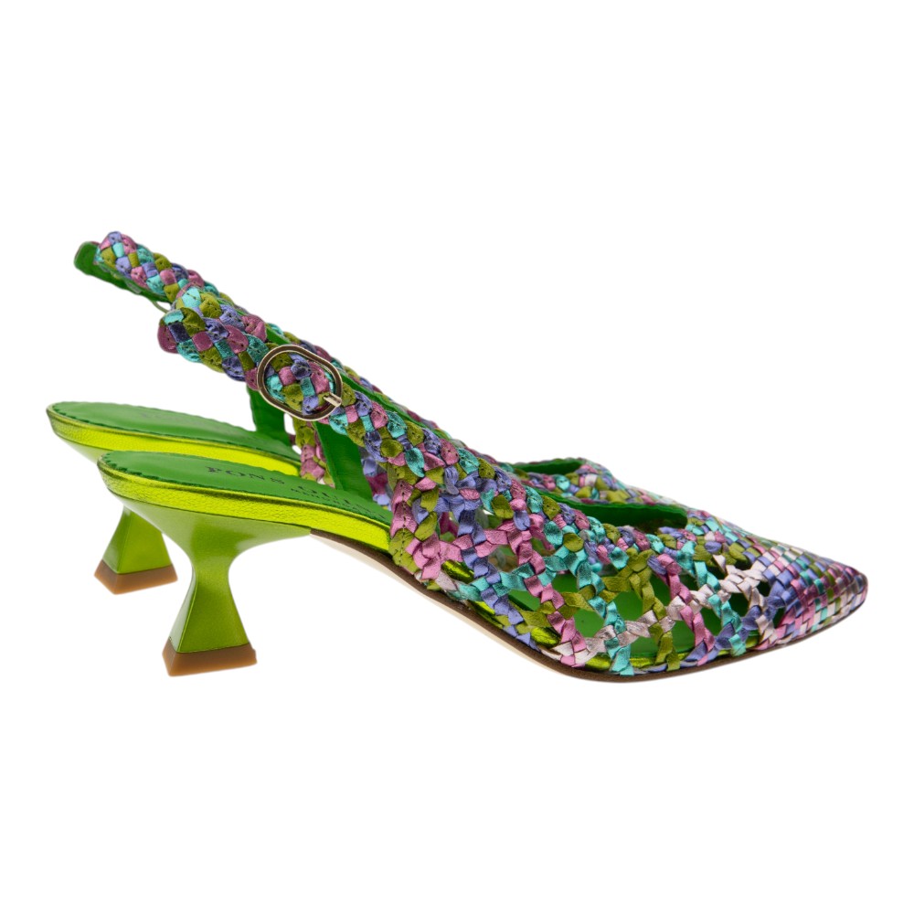 Zapato destalonado tacón mujer Pons Quintana | Trenzado multicolor y elegancia foto 4
