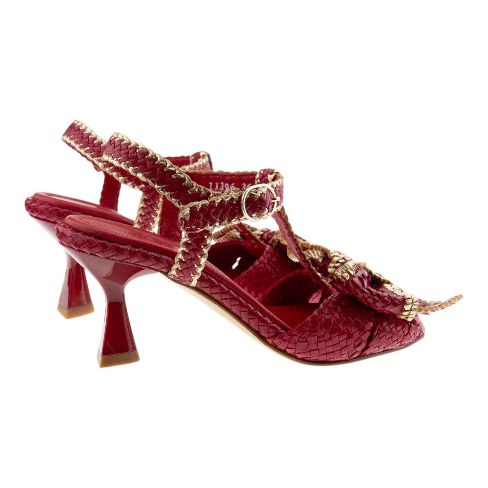 Sandalias tacón mujer Pons Quintana burdeos | Diseño con lazo y tacón cómodo foto 4
