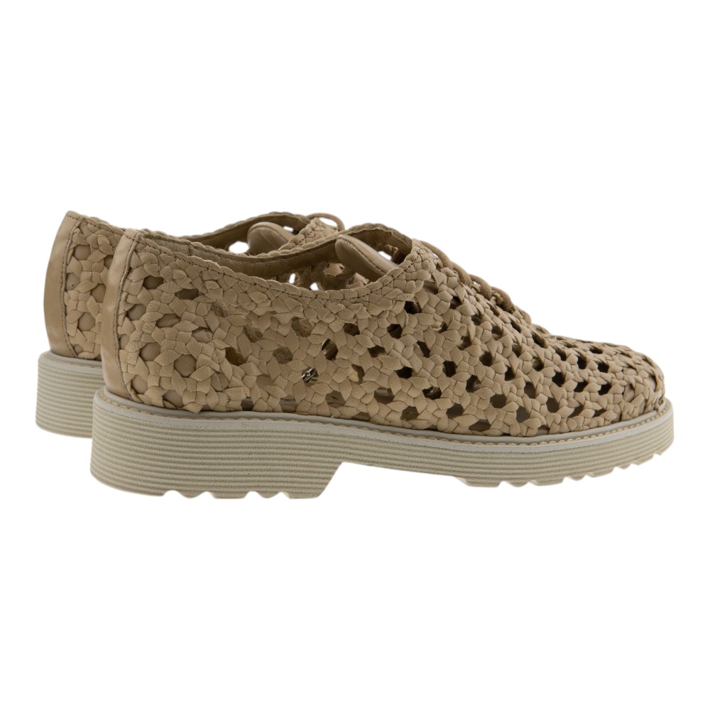 Blucher mujer Pons Quintana beige | Trenzado artesanal y suela flexible foto 4