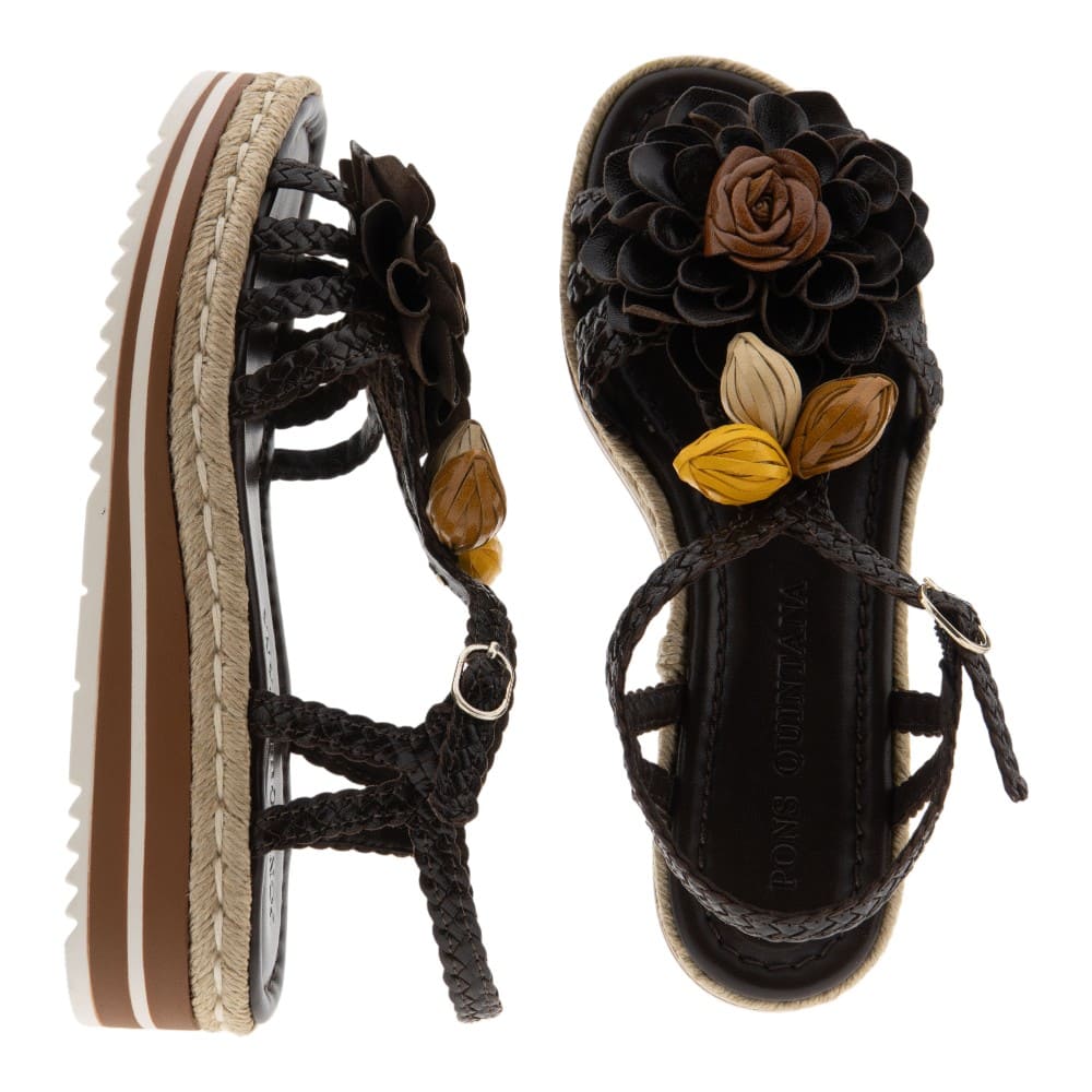 Sandalias plataforma trenzadas Pons Quintana marrón foto 2