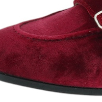 Blucher Zapatos Mujer Dos Hebillas Terciopelo Rojo – Estilo y Sofisticación foto 5