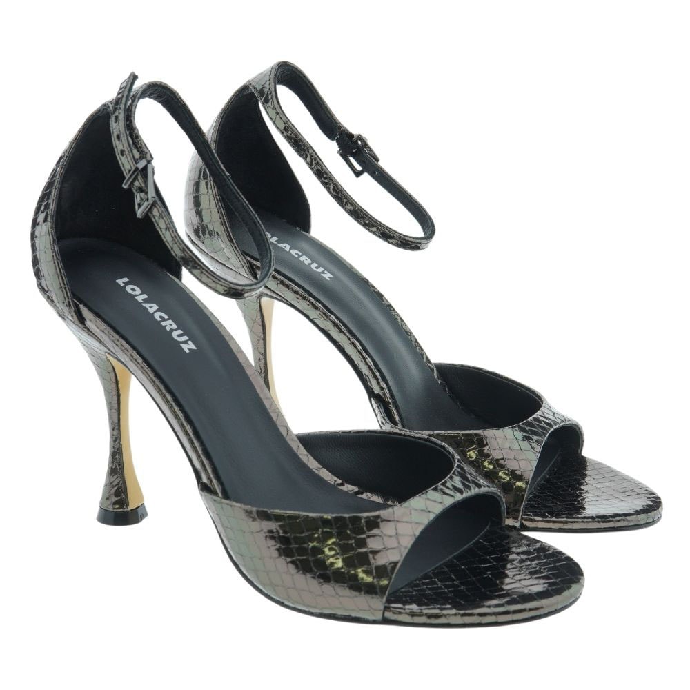 Sandalias fiesta tacón metalizadas Lola Cruz 230Z46BK