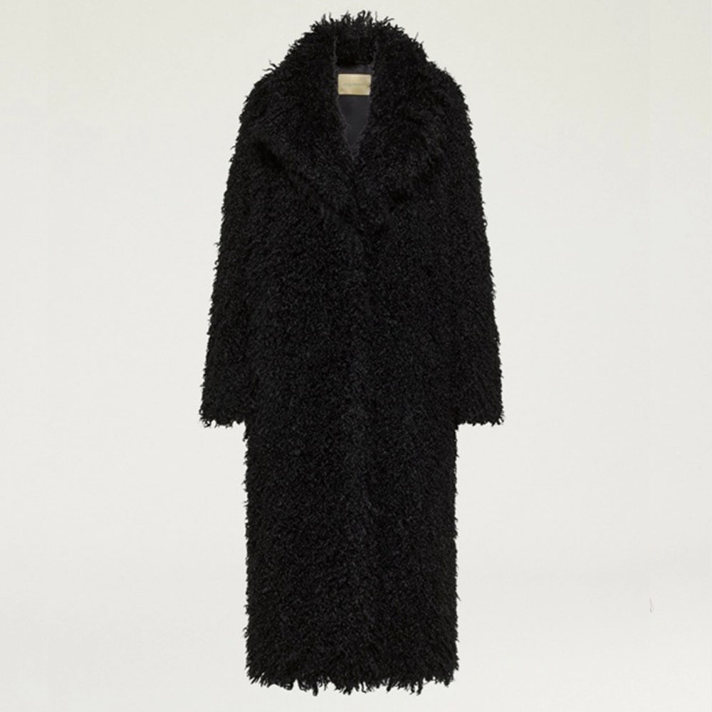 Abrigo largo pelo negro Momoni 252MMOCO056