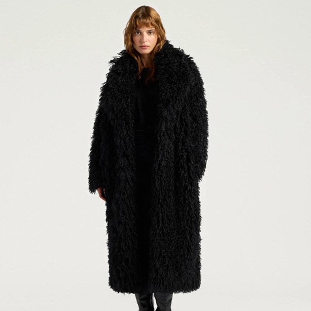 Abrigo pelo negro mujer – Momoni foto 2