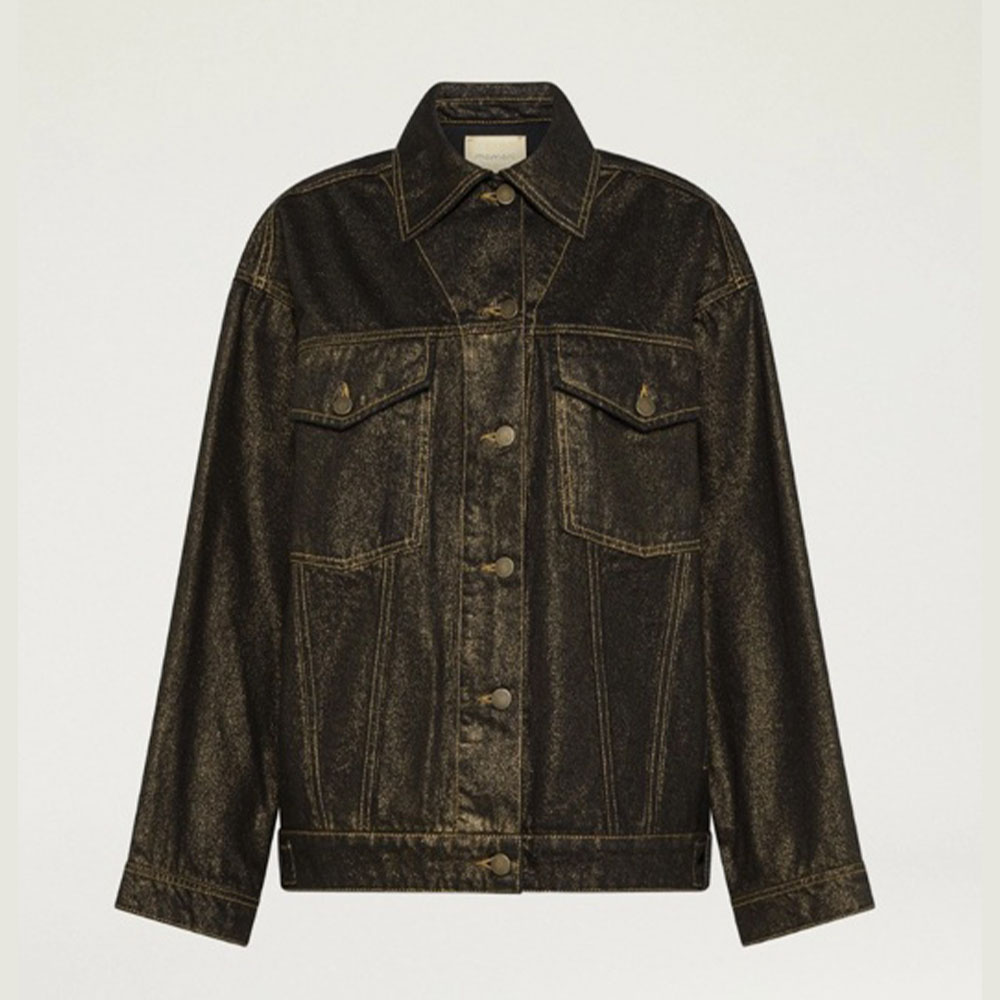 Chaqueta denim laminada oro Momoni 252MMOJA028