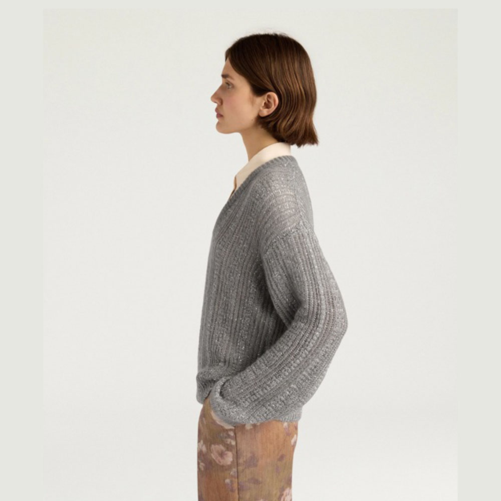 Jersey mujer gris brillo – Momoní foto 3