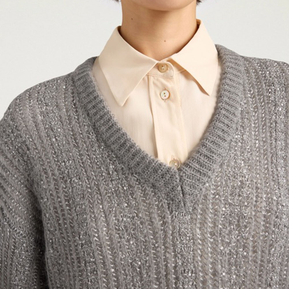 Jersey mujer gris brillo – Momoní foto 4