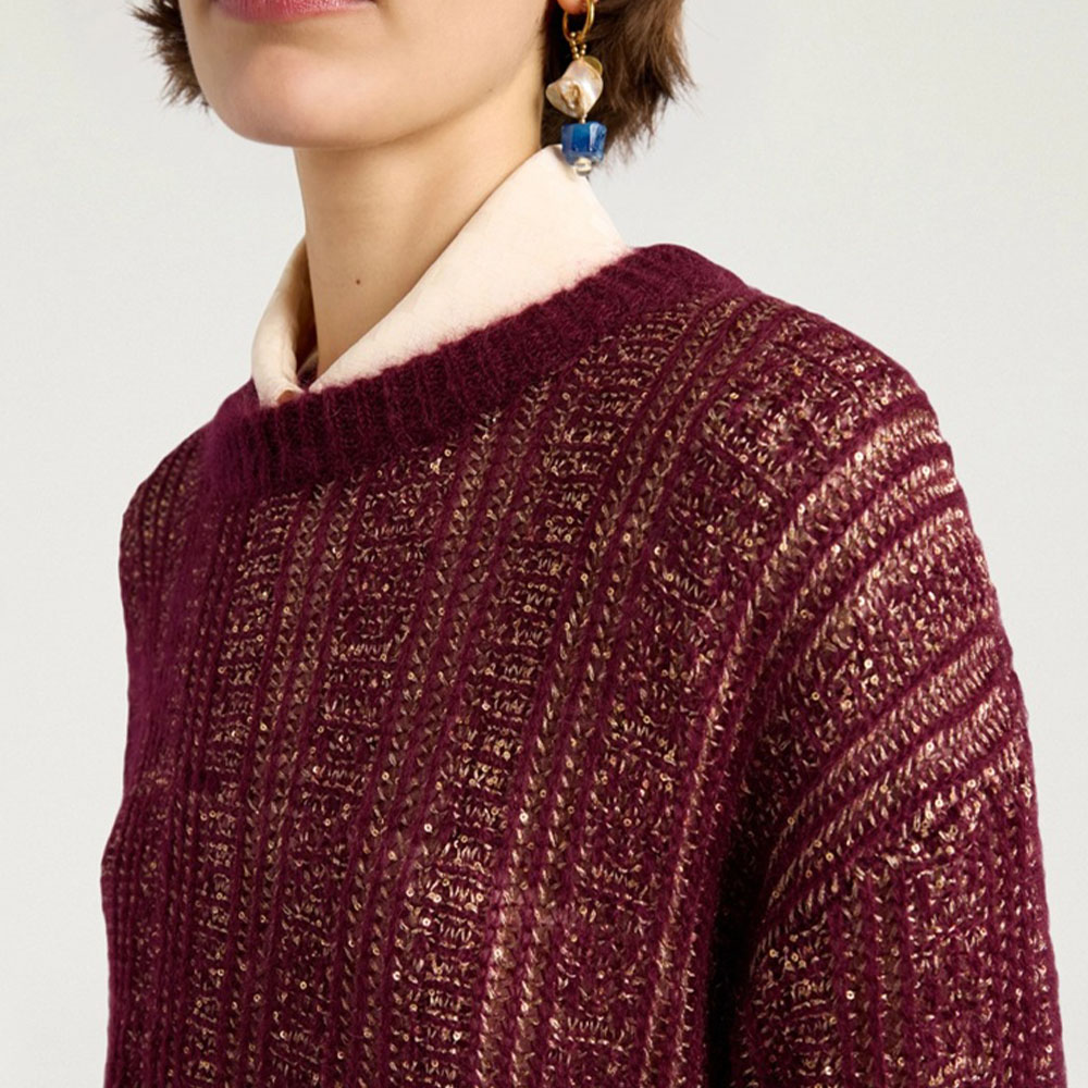 Jersey mujer burdeos dorado – Momoní foto 4