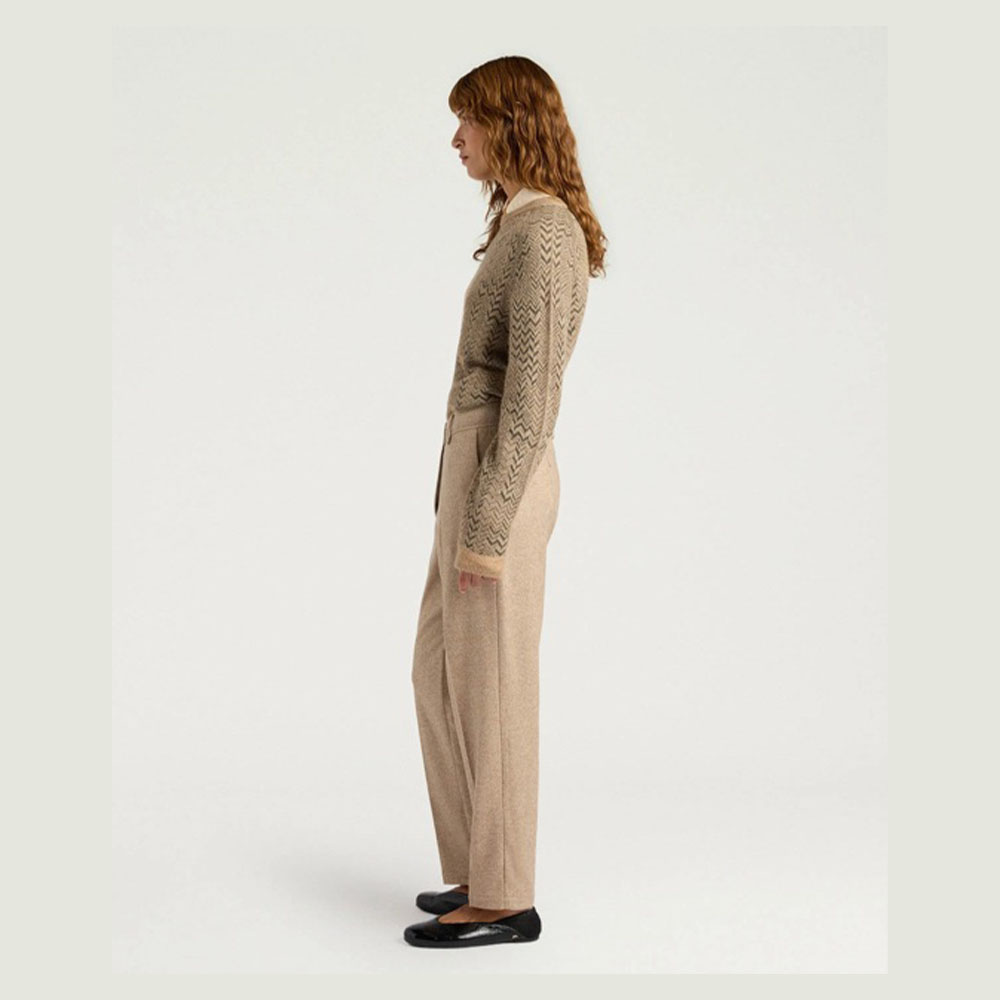 Pantalón mujer beige lana – Momoni foto 3