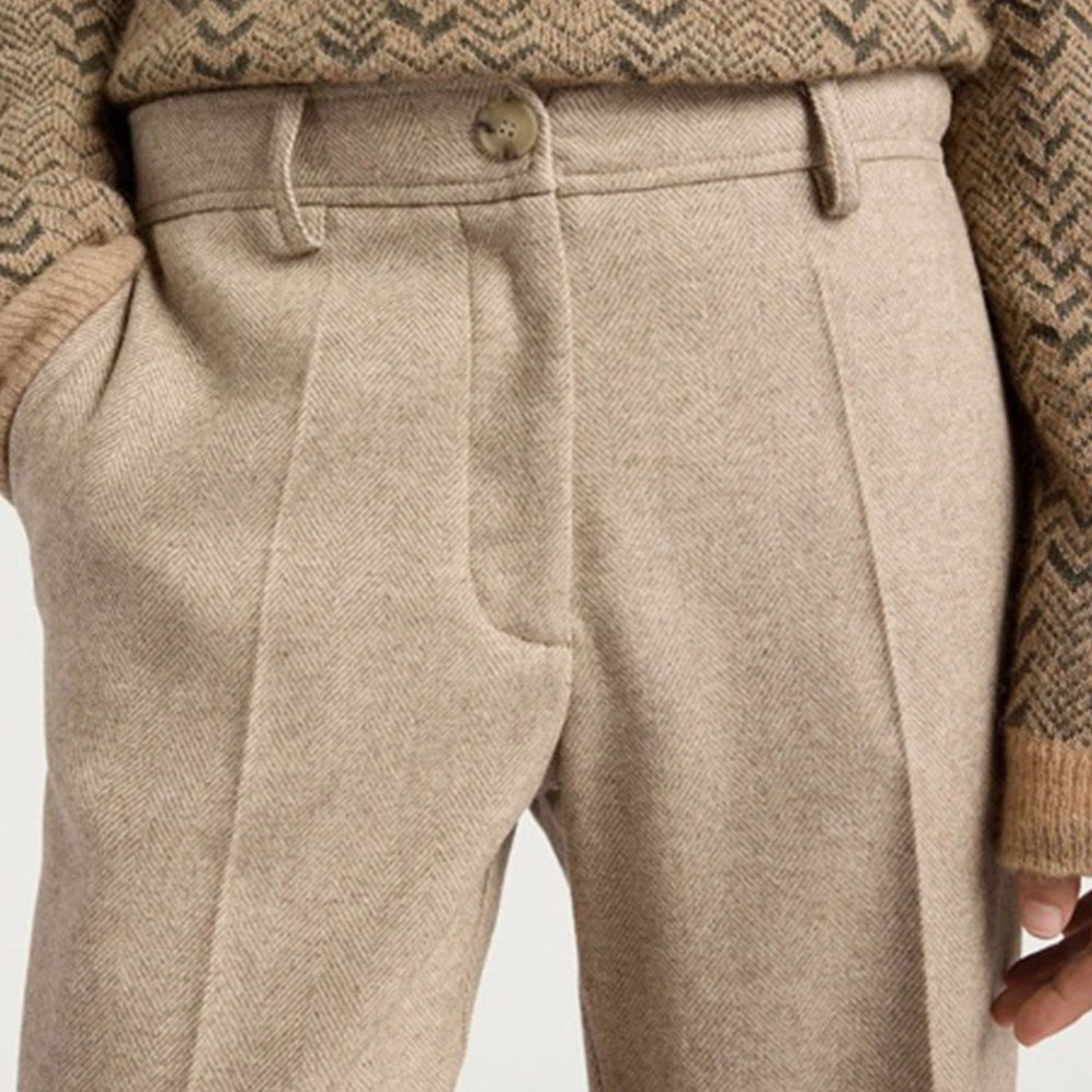 Pantalón mujer beige lana – Momoni foto 4