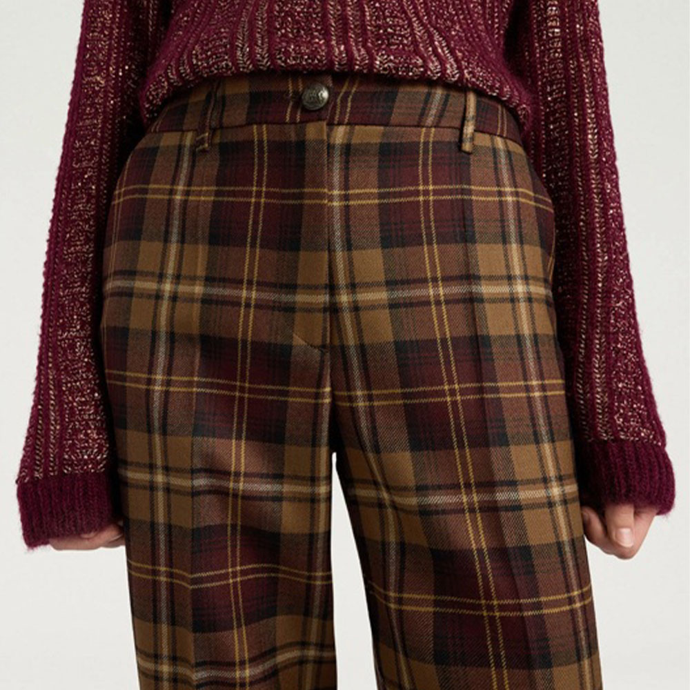 Pantalón mujer cuadros violeta – Momoní foto 4