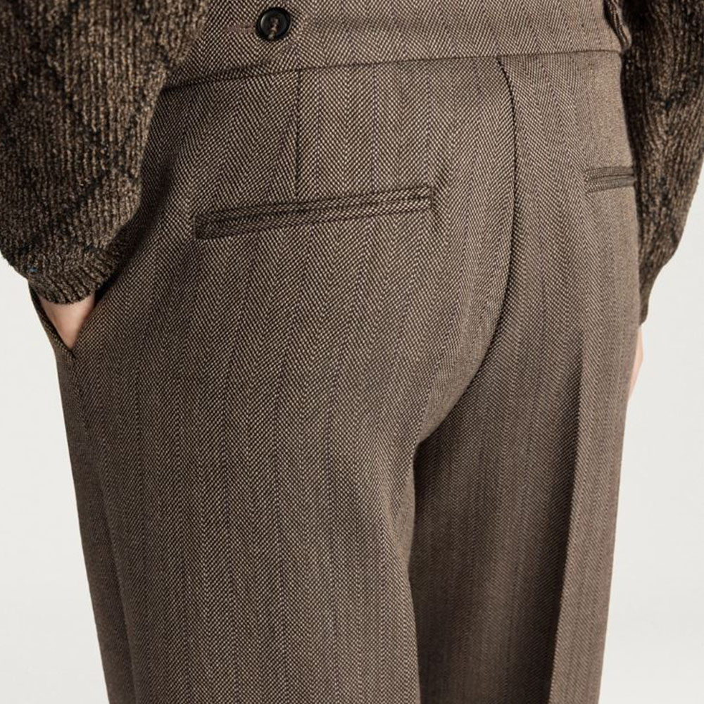 Pantalón mujer marrón lana – Momoni foto 3