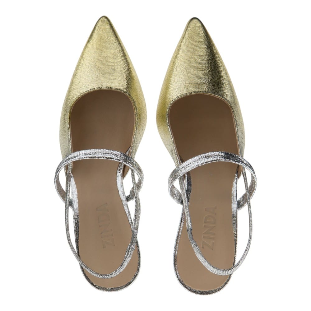 Zapato de Tacón Zinda Slingback | Metalizado Acero foto 2
