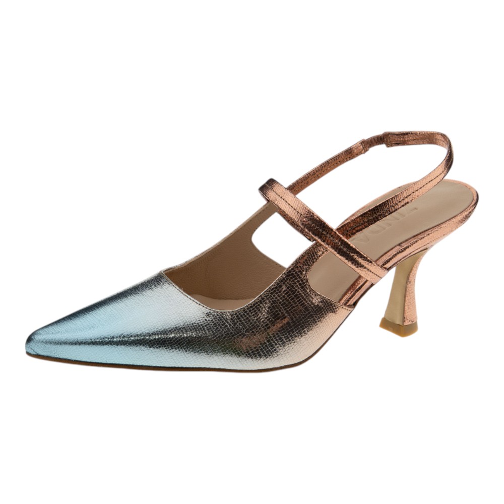 Zapato de Tacón Zinda Slingback | Metalizado Acero foto 3