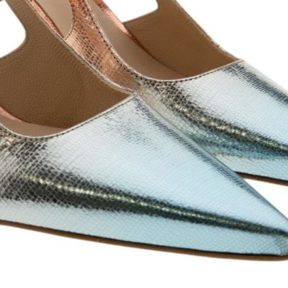 Zapato de Tacón Zinda Slingback | Metalizado Acero foto 5