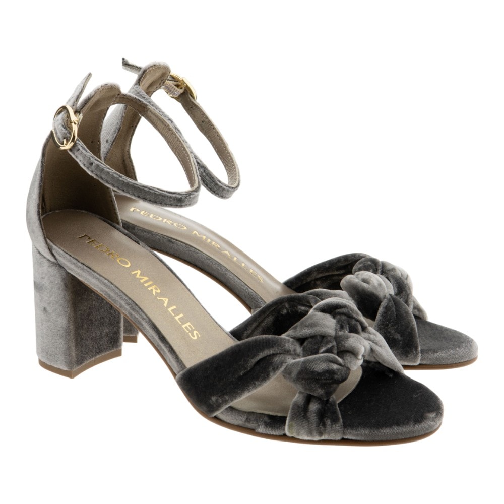Sandalias terciopelo tacón fiesta Pedro Miralles 29690