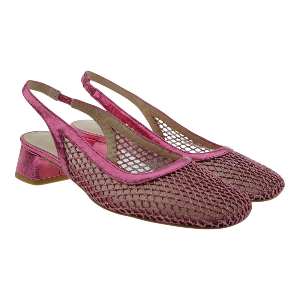 Zapatos destalonados rosas mujer diseño malla Zinda 3088