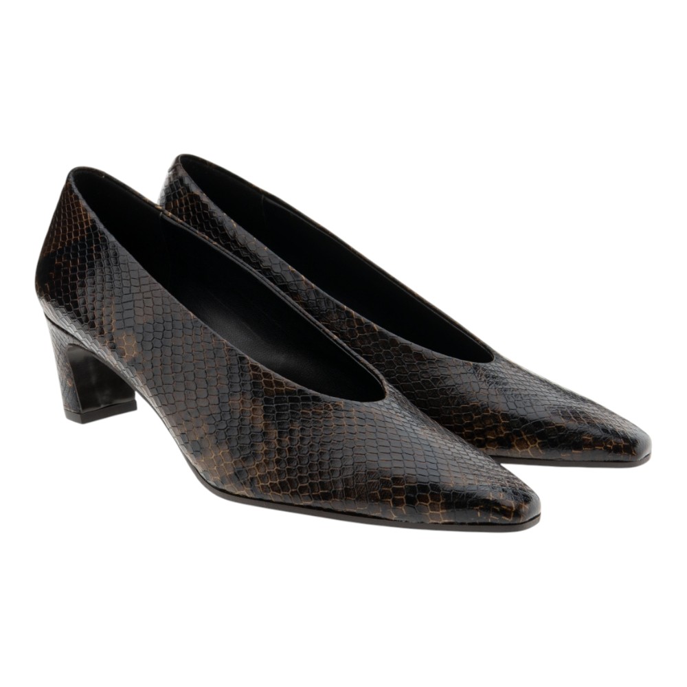 Zapato salón marrón pyton Zinda 3216
