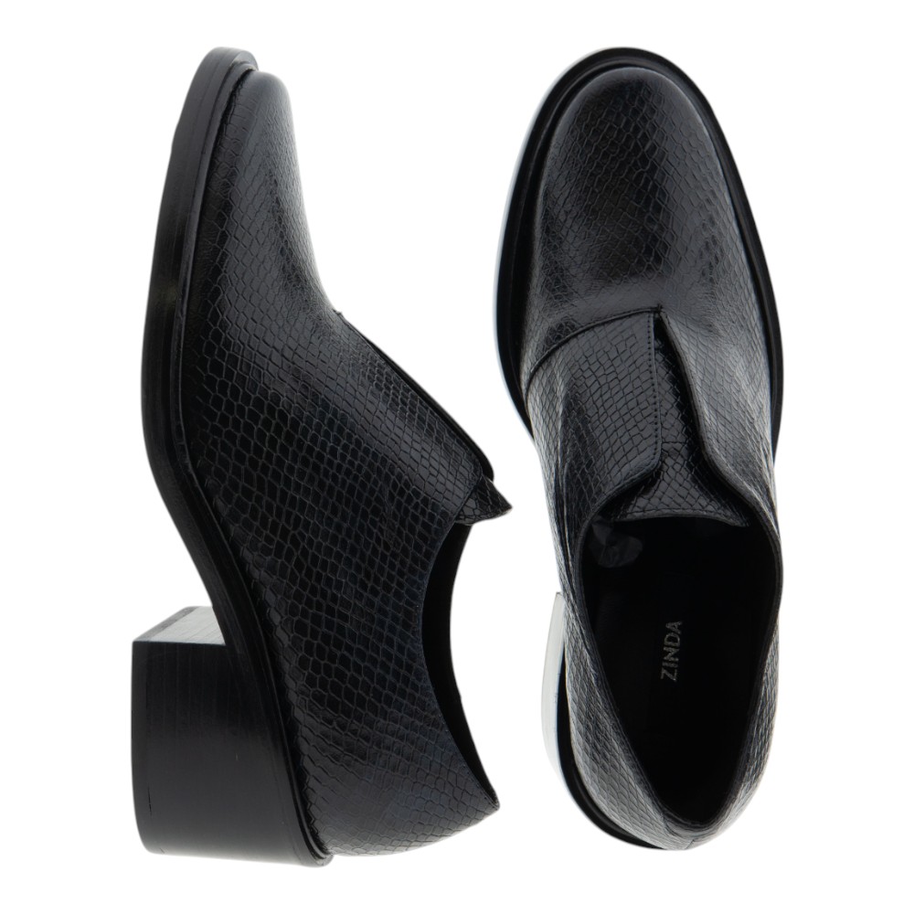 Zapatos tipo blucher mujer tacón | Zinda piel negra foto 2