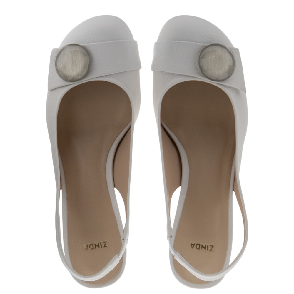 Zapato blanco tacón piel vestir novia ceremonia Zinda | Carrilé foto 2